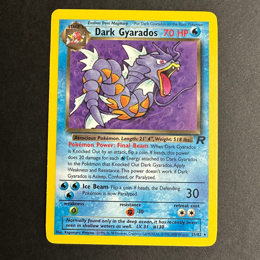 Pokemon TCG Dark Gyarados 25/82 Team Rocket Rare Unlimited Non Holo NM